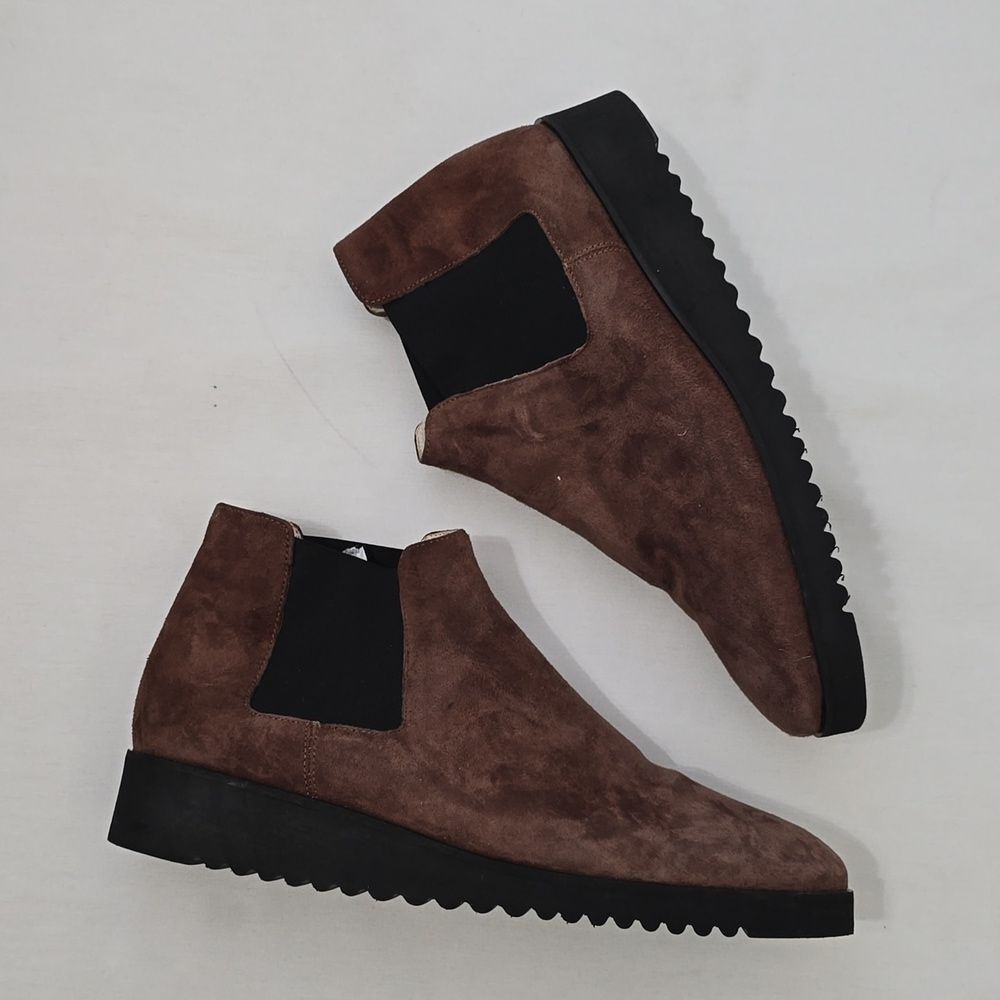 Amalfi Brown Suede Leather Pull On‎ Chelsea Boots 11M